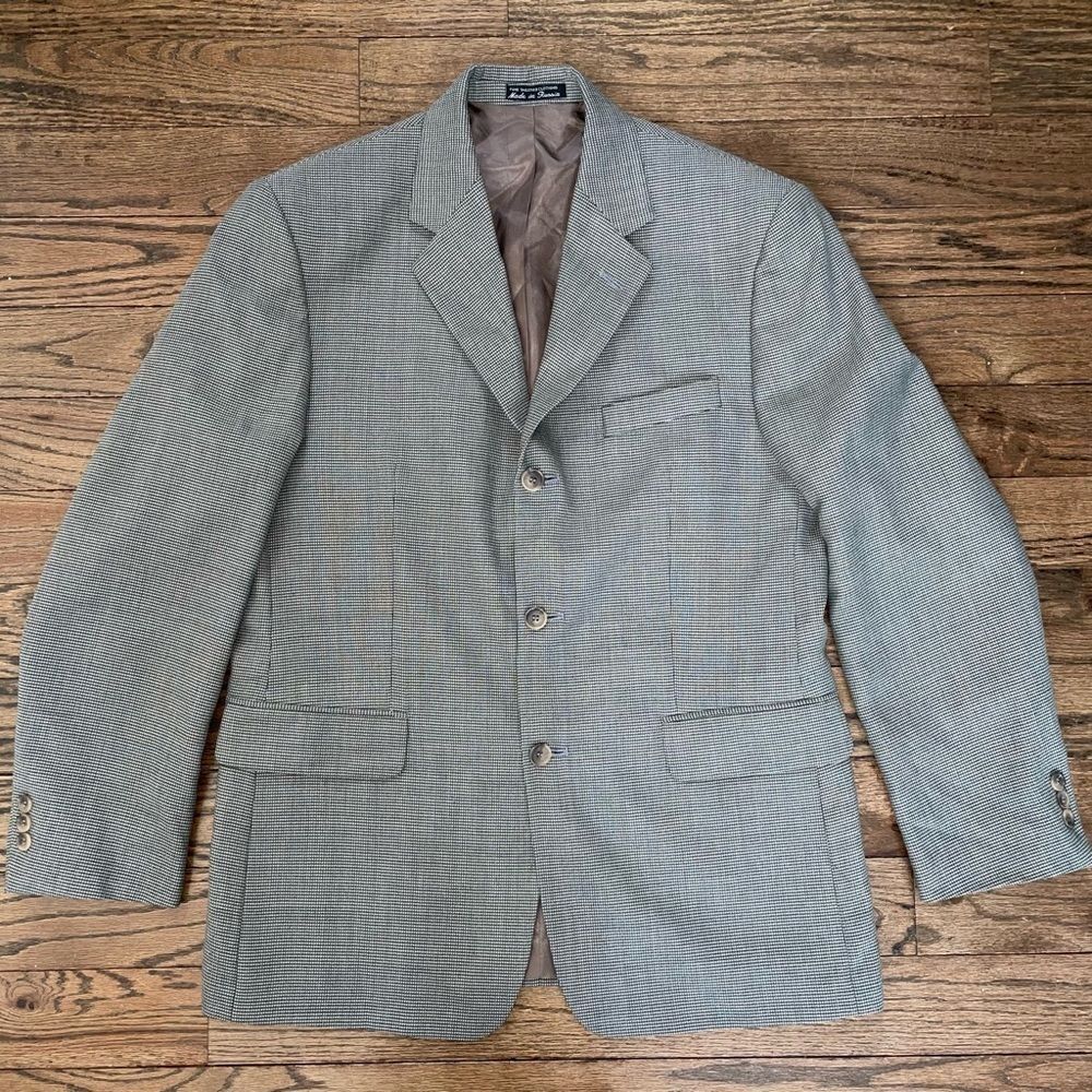 Geoffrey Beene Wool Blend Micro Check Blazer • size 40 regular